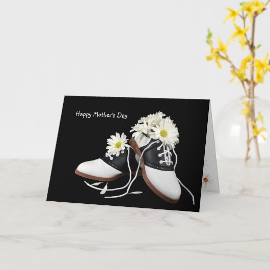 Zadelschoenen en Daisy Moederdag Kaart (Gele Bloem)