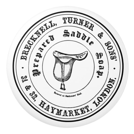  zadelsoep — zwart/wit keramische knop (Voorkant)