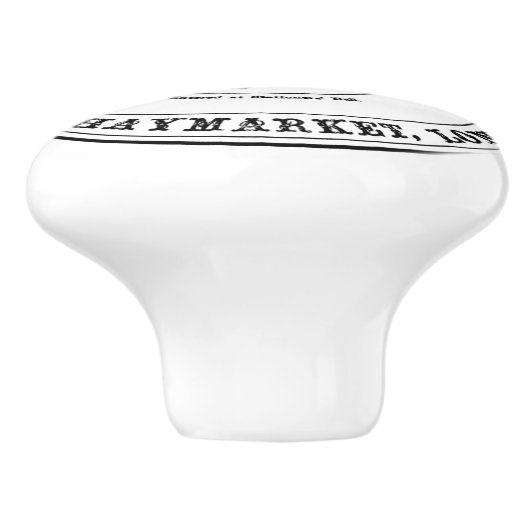  zadelsoep — zwart/wit keramische knop (Zijkant)