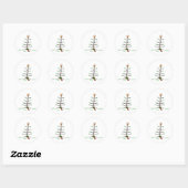 Zadelste kerstboom ronde sticker (Vel)