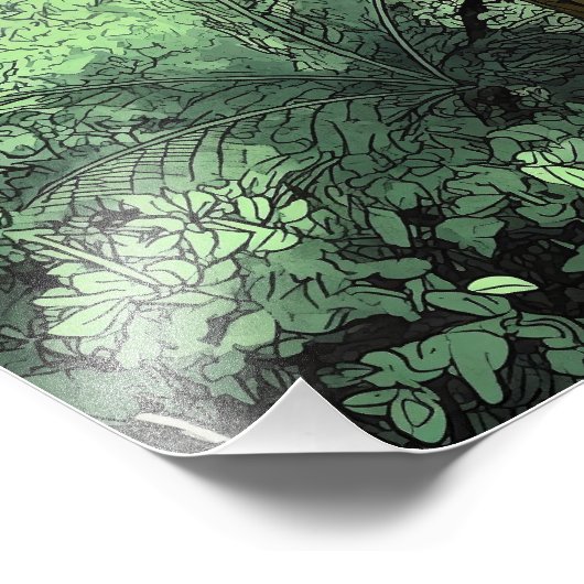 zadelvogel uit het bos foto afdruk (Hoek)