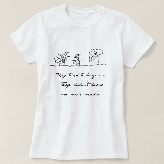 Zaden en bloemen t-shirt (Design voorkant)