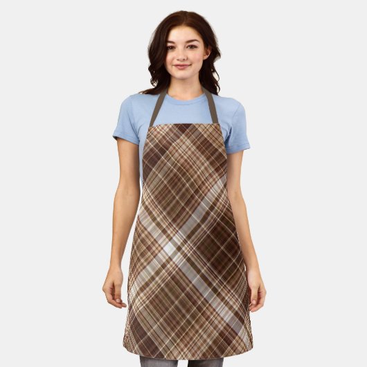 Zaden en noten Bruin Plaid Schort (Gedragen)