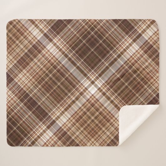Zaden en noten Bruin Plaid Sherpa Deken (Voorkant (horizontaal))