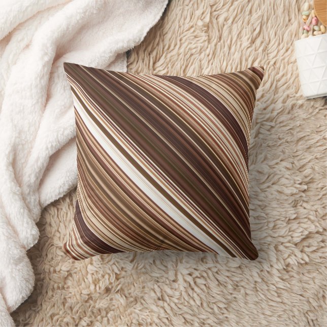 Zaden en noten Veel tinten van bruine streep Kussen (Deken)