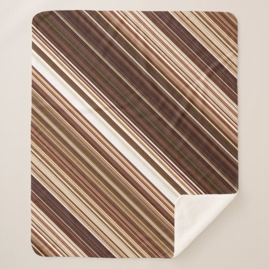 Zaden en noten Veel tinten van bruine streep Sherpa Deken (Voorkant)