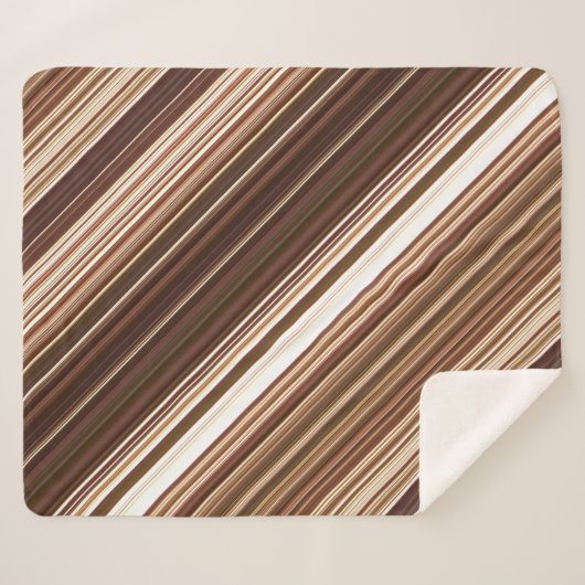 Zaden en noten Veel tinten van bruine streep Sherpa Deken (Voorkant (horizontaal))