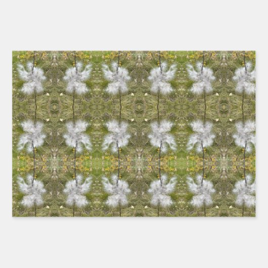 Zaden en zijderoute, van milroos | Natuurlijke | Inpakpapier Vel (Voorkant 3)