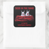 Zaden in de zand-Sticker Vierkante Sticker (Tas)