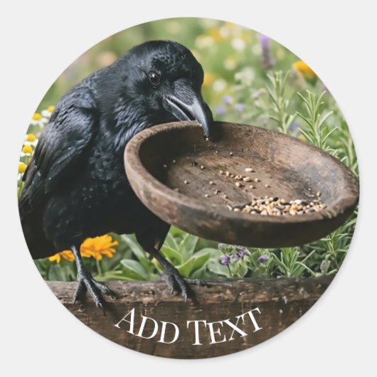 Zaden in tuin raaf stickers (Voorkant)