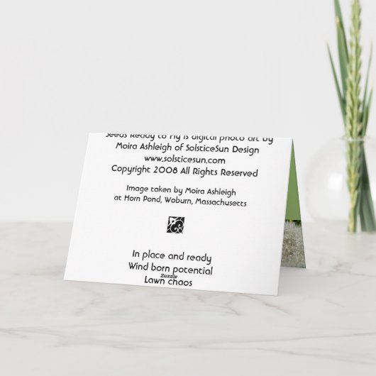 Zaden Klaar te vliegen Kaart (Achterkant)