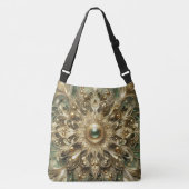 Zaden Metaalgroen Gouden Swirls Crossbody Tas (Voorkant)