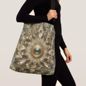 Zaden Metaalgroen Gouden Swirls Crossbody Tas (Dichtbij)