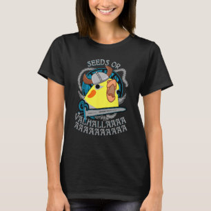 Zaden of Valhalla Birb Meme Viking Cockatiel Parr T-shirt
