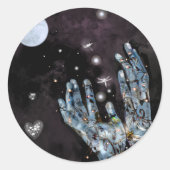 Zaden van bestemming! ronde sticker (Voorkant)