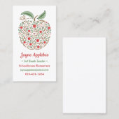 Zaden van het Apple-Visitekaartje van Kennisleraar Visitekaartje (Voorkant / Achterkant)