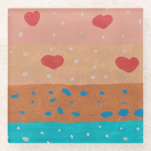 Zaden van het Onderzetter van de Liefde Glazen Onderzetter (Voorkant)