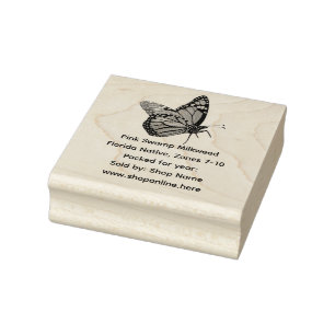 Zaden van inheemse zijdeplant voor monarchvlinders rubberstempel