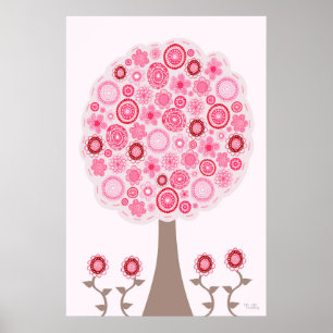 Zaden van Pink Love Tree Poster