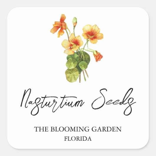 Zadenlabel Oost-Indische kers Vierkante Sticker (Voorkant)