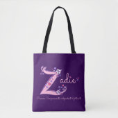 Zadie letter Z monogram kunst & naam betekenend ta Tote Bag (Voorkant)