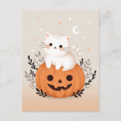 Zadig Kitten op Pompoen Moderne Halloween Briefkaart (Voorkant)