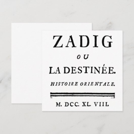 Zadig of The Book of Fate - Descartes (Voorkant / Achterkant)