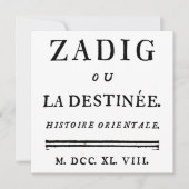 Zadig of The Book of Fate - Descartes (Voorkant)