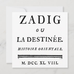 Zadig of The Book of Fate - Descartes