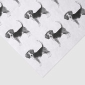 Zadig Patroon Van Een Beagle Hond In Zwart En Wit Tissuepapier (Detail)