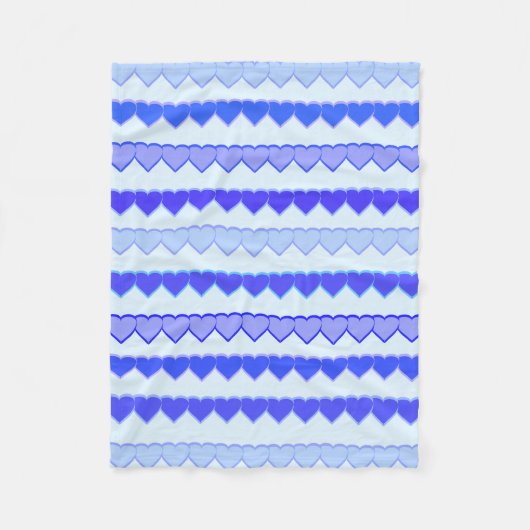 Zaduwen van blauw hart fleece deken (Voorkant)