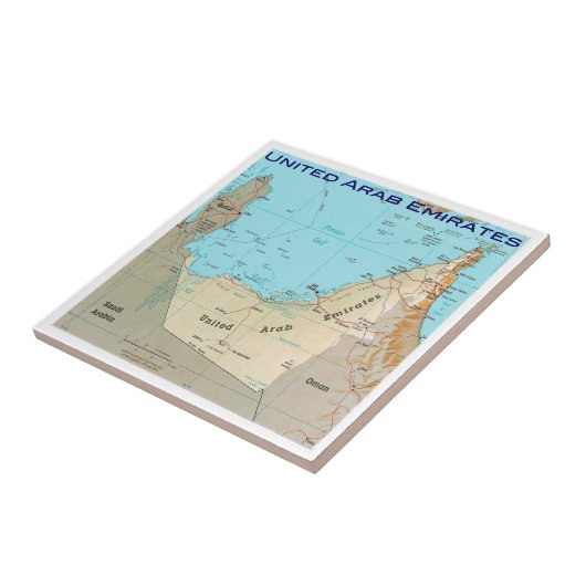 zAE026 KAART, Verenigde Arabische Emiraten, VAE, Tegeltje (Zijkant)