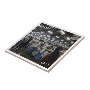 zAE046 DUBAI vismarkt, Verenigde Arabische Emirate Tegeltje