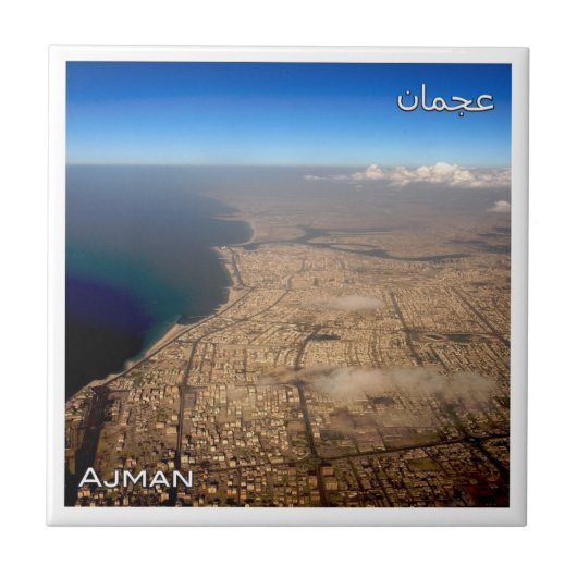 zAE051 AJMAN city, Verenigde Arabische Emiraten, Tegeltje (Voorkant)