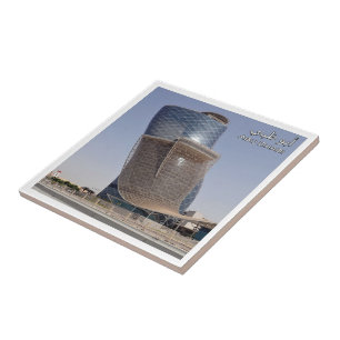 zAE057 CAPITAL GATE Abu Dhabi, VAE, Azië Tegeltje