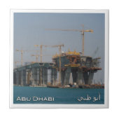 zAE058 ABU DHABI brug bouwen, VAE, Azië, Tegeltje (Voorkant)