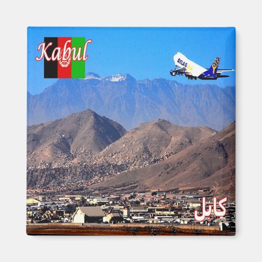 zAF007 luchthaven KABUL, Afghanistan, Fridge Magneet (Voorkant)
