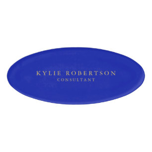 Zaffre Blauw Gouden Kleuren Professioneel Trendy M Naambadge