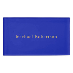 Zaffre Blauw Gouden Kleuren Professioneel Trendy M Naambadge