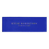 Zaffre Blauw Gouden Kleuren Professioneel Trendy M Naambadge (Voorkant)