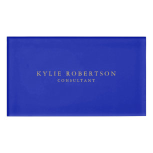Zaffre Blauw Gouden Kleuren Professioneel Trendy M Naambadge