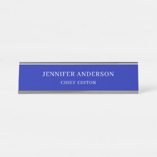 Zaffre Blauw Professioneel Modern Eenvoudig Minima Bureau Naambordje