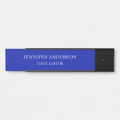 Zaffre Blauw Professioneel Modern Sober Minimalist Deurbordje (Voorkant)
