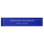 Zaffre Blue Professional Modern Plain Minimalist Naambordje (Voorkant)