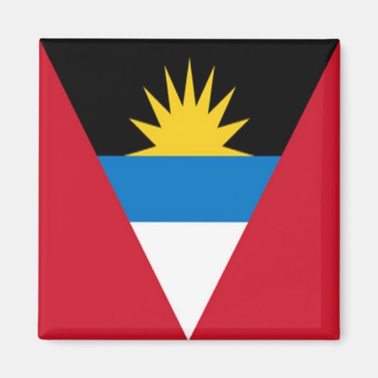 zAG001 ANTIGUA en BARBUDA FLAG, Amerika, Fridge Magneet (Voorkant)