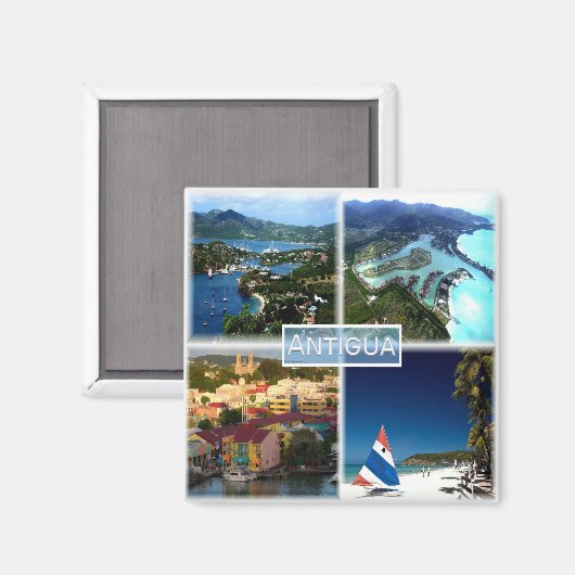 zAG002 ANTIGUA, Mosaic, America, Fridge Magneet (Voorkant / Achterkant)
