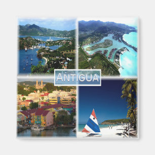 zAG002 ANTIGUA, Mosaic, America, Fridge Magneet