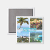 zAG003 ANTIGUA, Mosaic Antigua en Barbuda, Fridge Magneet (Voorkant / Achterkant)