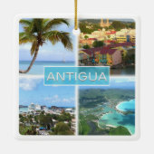 zAG003 ANTIGUA, Mosaic Antigua en Barbuda, Keramisch Ornament (Achterkant)