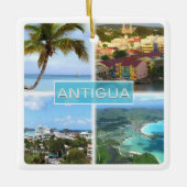 zAG003 ANTIGUA, Mosaic Antigua en Barbuda, Keramisch Ornament (Voorkant)
